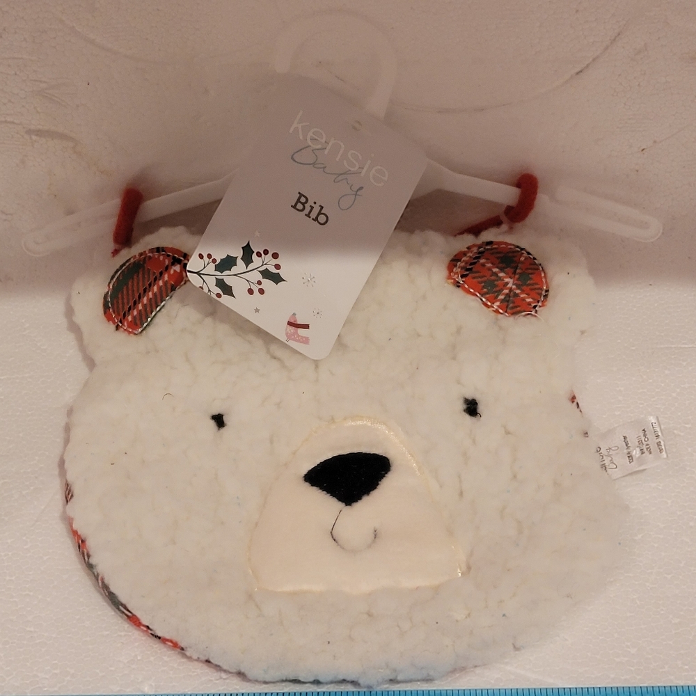Kensie baby bear bib Christmas